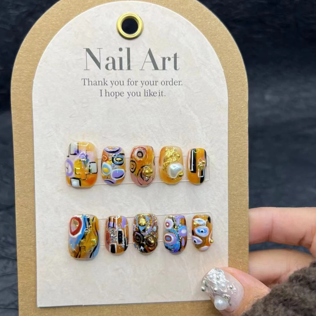 安夏 秋酌 瘦瘦甲 纯手工穿戴甲10片