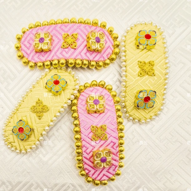 洛岩菡春慕兰新款（一对）贵气珠珠民族风发夹