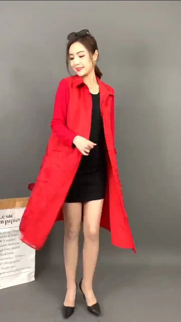 欧根纱风衣刺绣女装