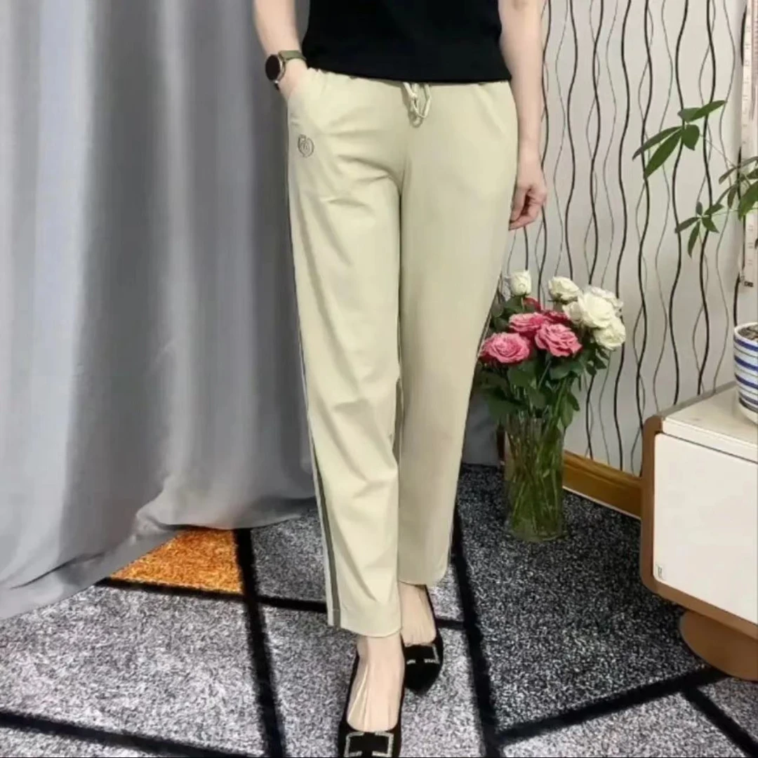 夏季透气时尚高腰直筒裤薄款弹力显瘦商务垂感百搭女士休闲裤潮流
