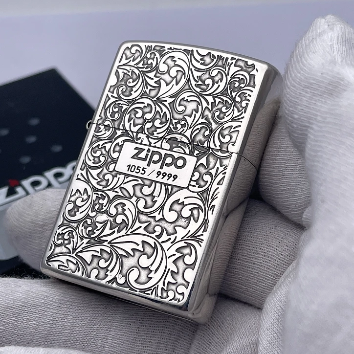 ZIPPO正品打火机/-205-包银雕刻中标唐草-经典 简约 个性
