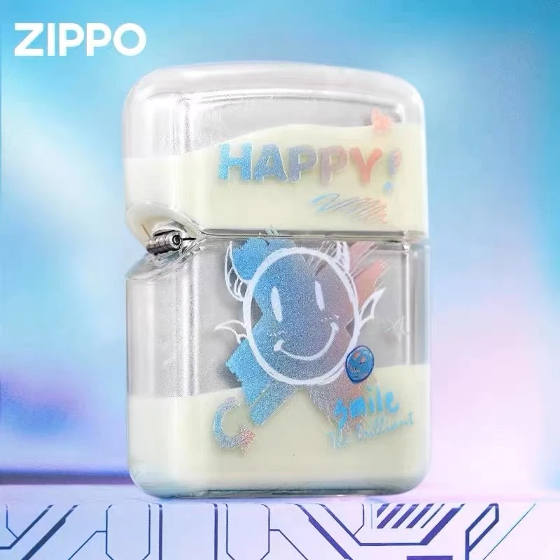 ZIPPO/之宝正品打火机/DIY-205-夜光流沙笑脸-亚克力外壳DY9902TP