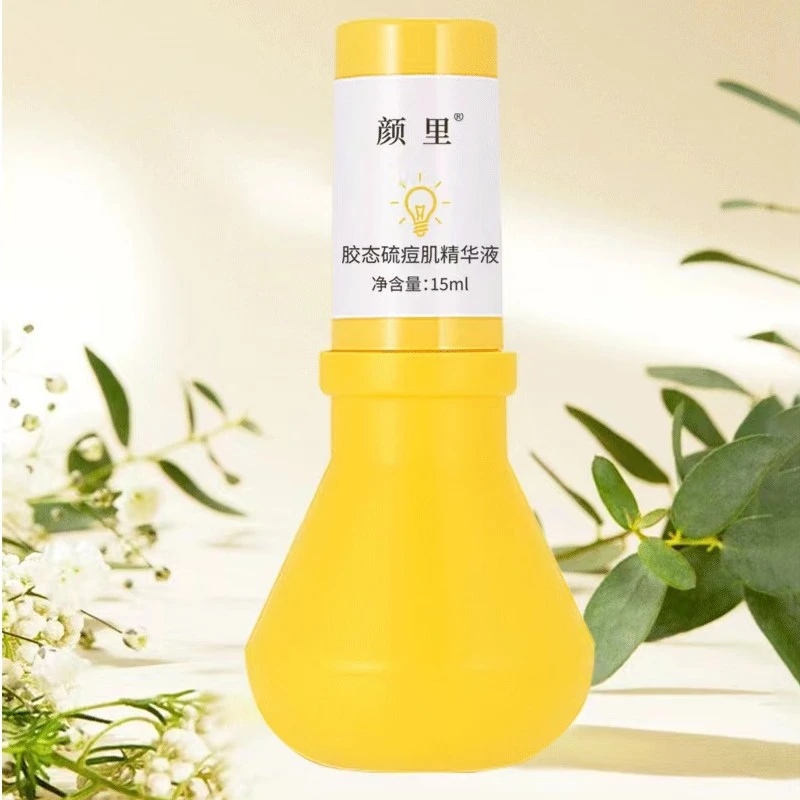 颜里胶态硫痘痘精华液淡化痘印灯泡精华油痘原液