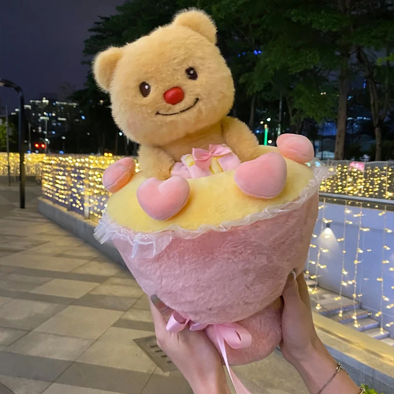 黄油小熊玩偶花束公仔可爱毛绒玩具男生六一儿童节礼物送女孩朋友
