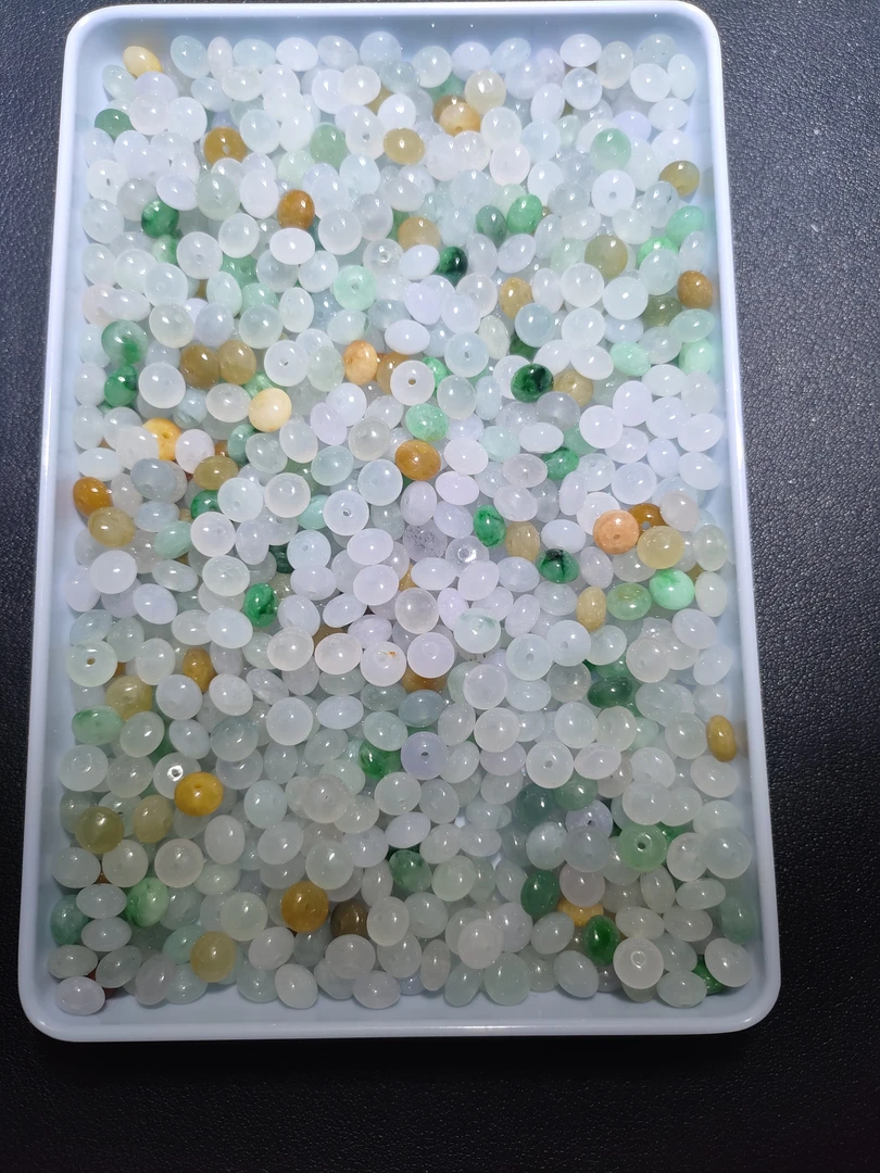 天然翡翠A货散珠卡七尺寸多样性发货