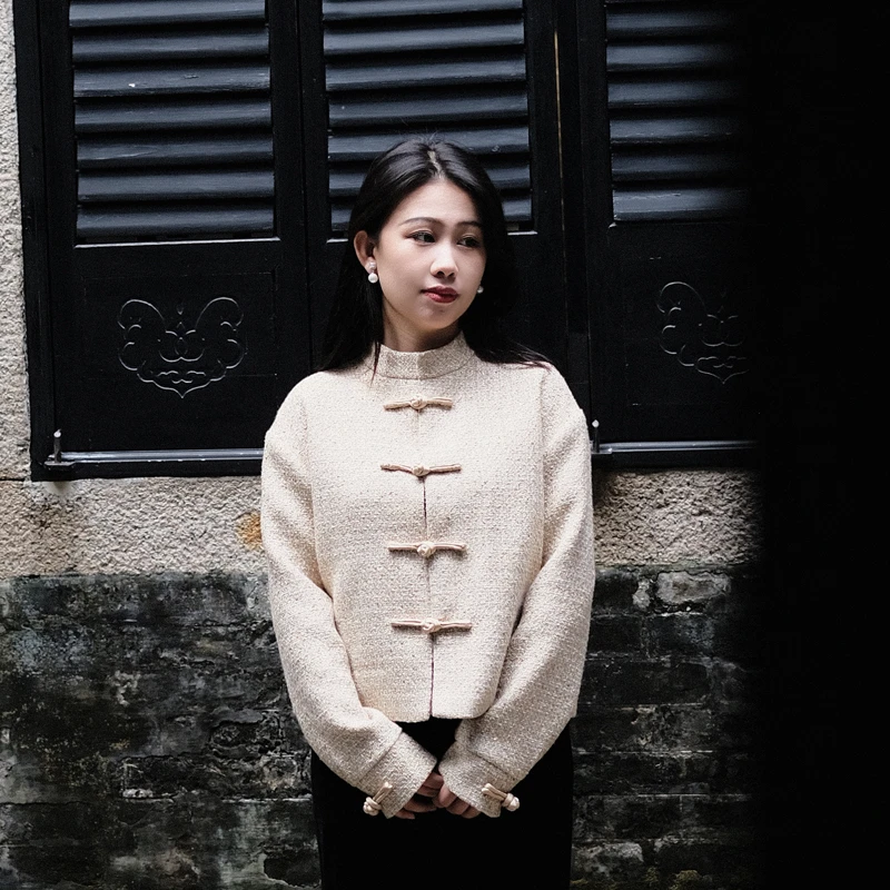 【原创】小香风外套新品羊毛短外套国风外套上衣女小香风上衣