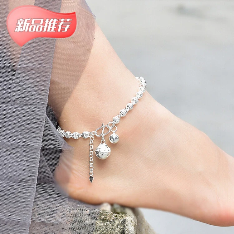 老凤凰纯银脚链990银脚链女十二生肖款宫铃转运珠日韩