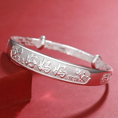老凤凰和和纯银9999手镯女妈妈款送老人长辈纯银镯子母亲节生日礼