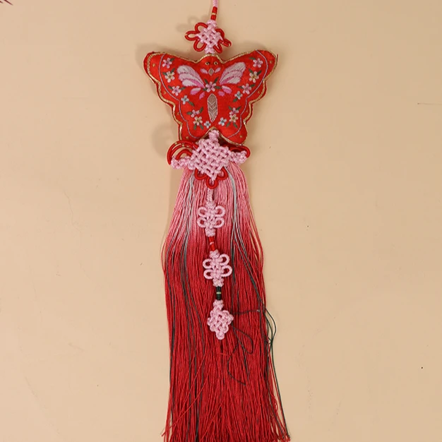 手工刺绣双面绣蝴蝶福挂件汴绣刺绣非遗