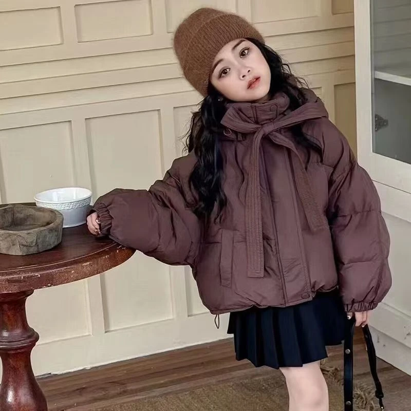 巴拉芭芭女童羽绒棉棉袄外套防寒保暖加厚冬天衣服时髦连帽加厚棉