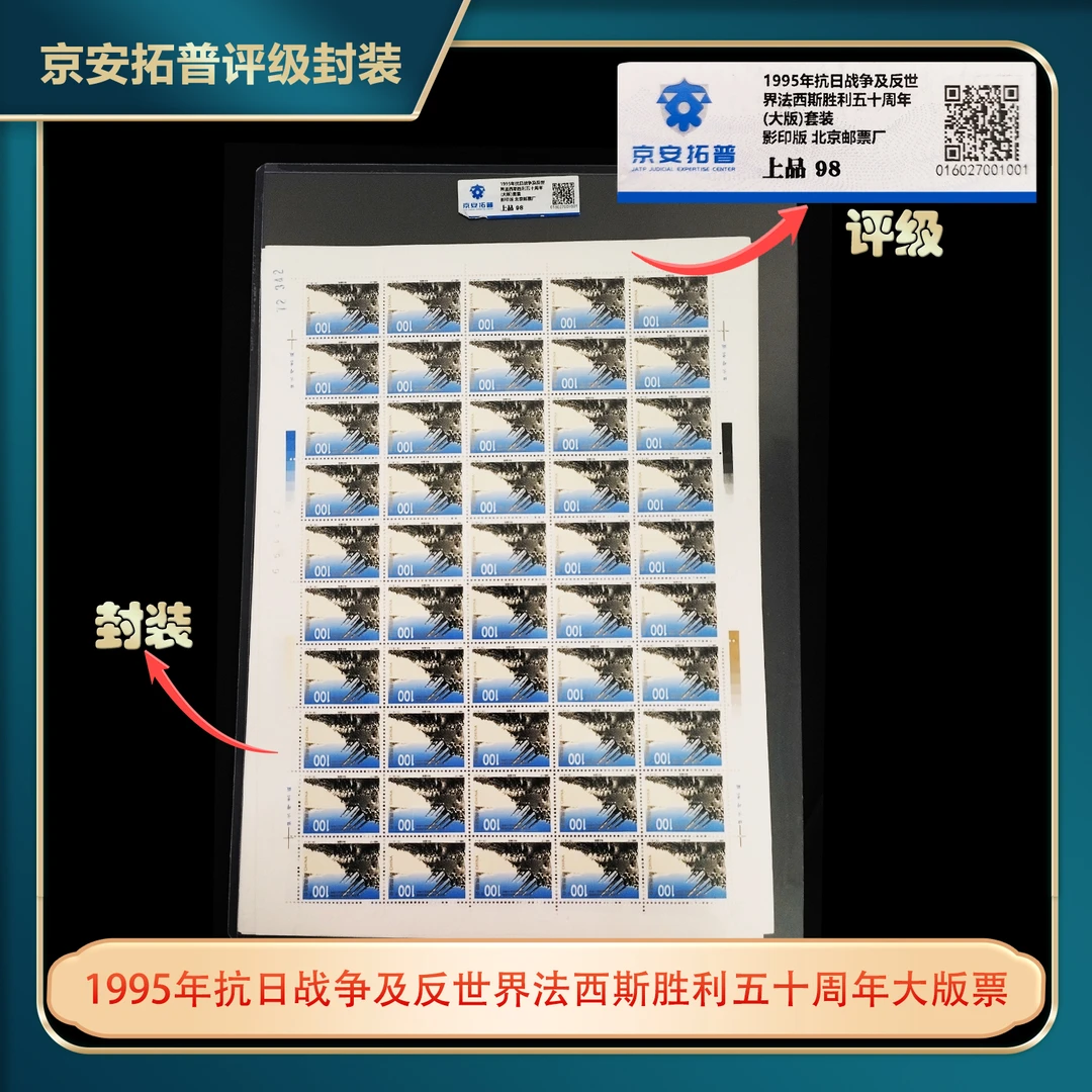 1995年抗日战争及反世界法西斯胜利五十周年大版票京安拓普98