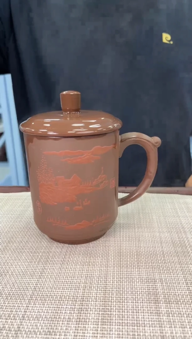 【闪购商品】紫砂茶杯宜兴紫砂杯金帆山水