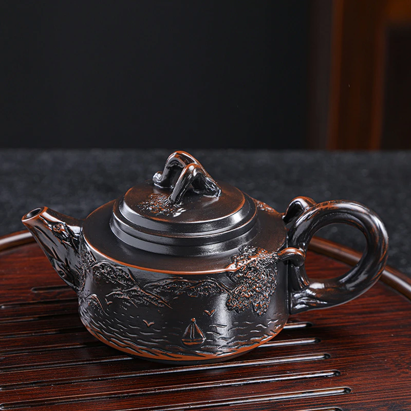 复古正宗紫陶树桩德钟壶纯手工大容量凤鸣壶泡茶壶茶具办公专用