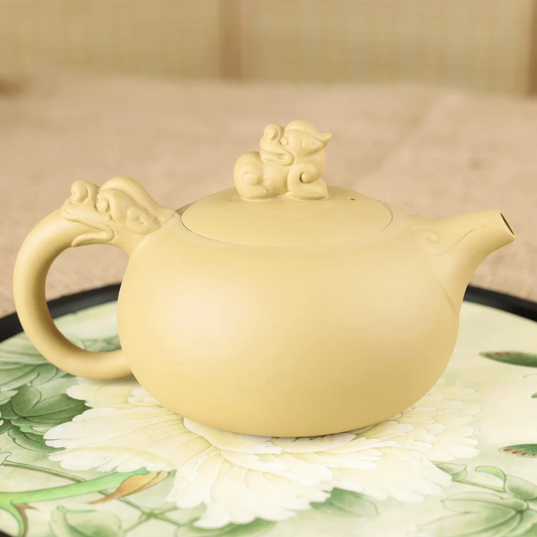 原矿黄段泥泡茶壶貔貅龙把西施壶凤鸣壶（紫千宏）DY53