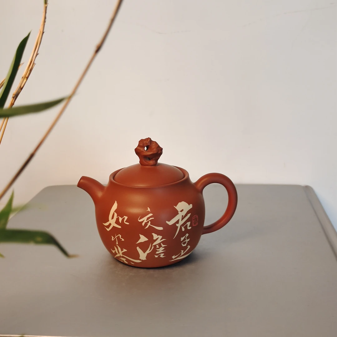 二次复烧禅心壶，180 cc全手工红泥精品壶