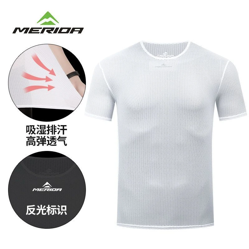 美利达排汗衫吸汗骑行背心内衣男公路车自行车打底衫短袖骑行装备