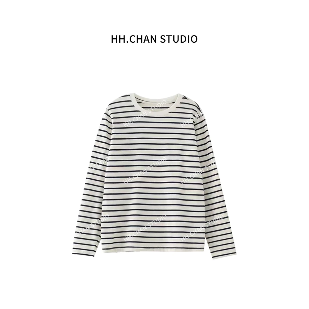 HH.CHAN“木棉格调”高定木棉条纹宽松长袖HH-6652