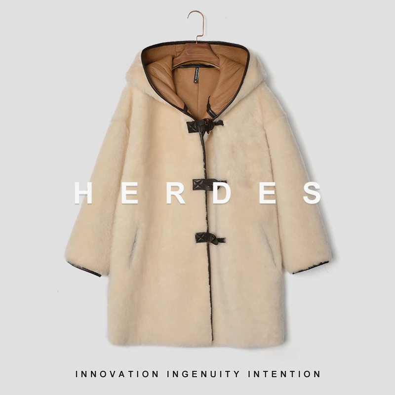 HERDERS 土黄色潮流时尚毛革服装40512