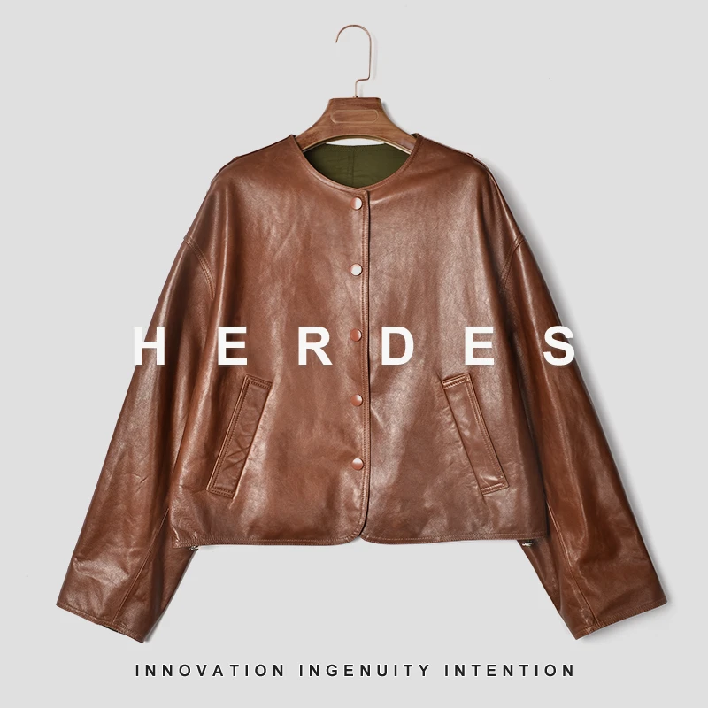 HERDERS 香槟黄潮流时尚皮衣 246808