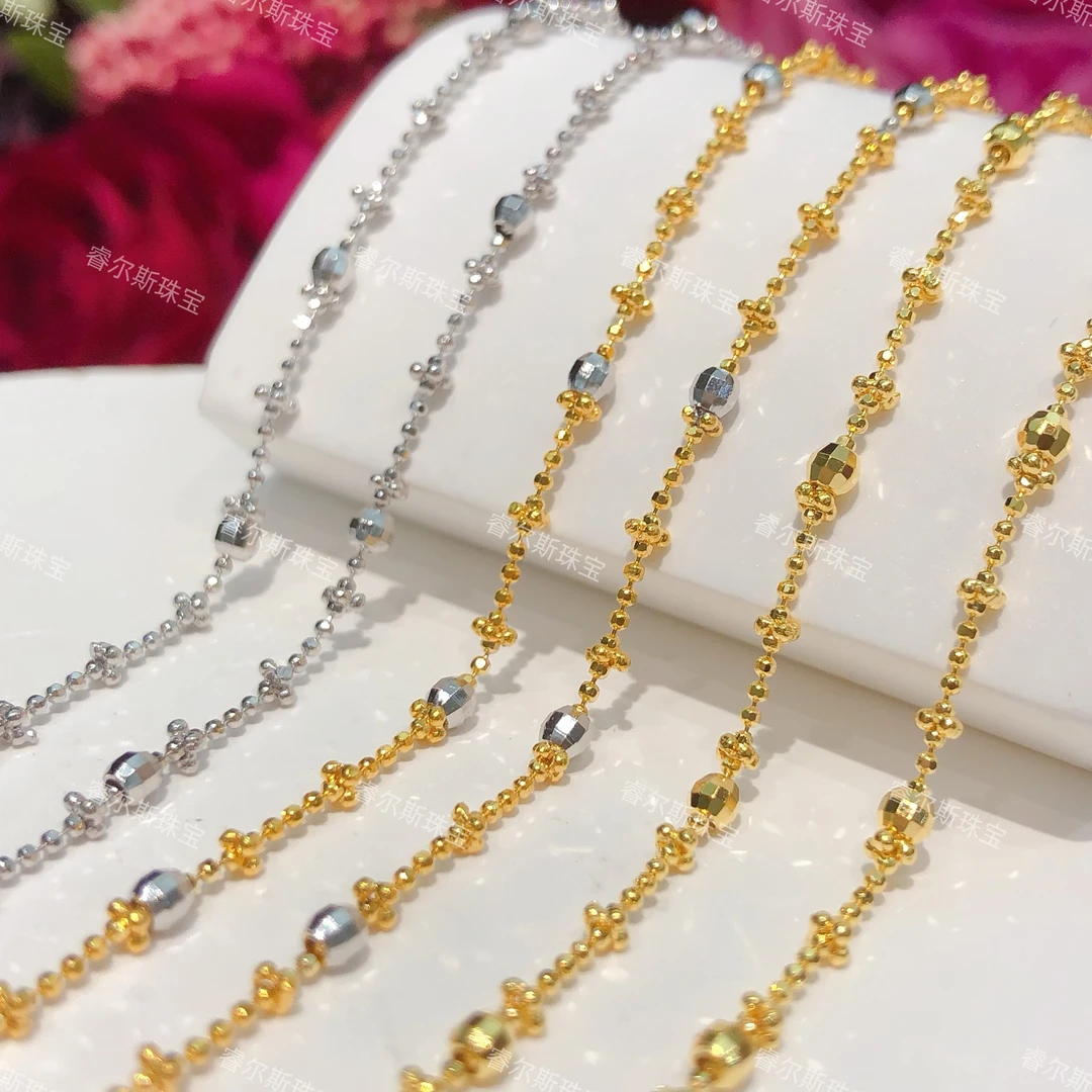 链子925银 精美百搭玉石珠宝时尚轻奢女款挂脖项链40+5CM调节颈饰