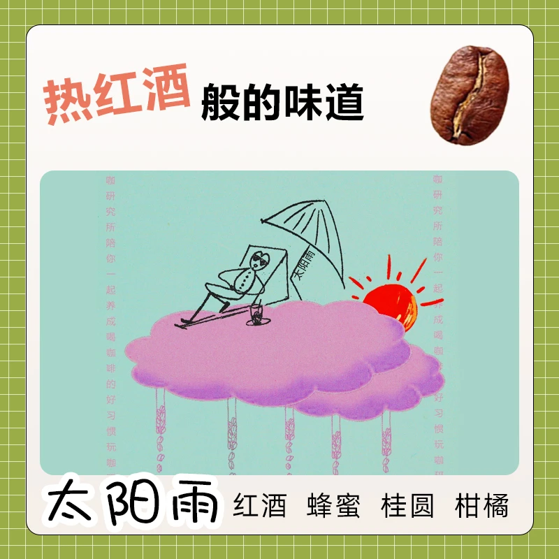 玩咖研究所 太阳雨精品手冲咖啡豆 中浅烘焙 云南酒香日晒精选