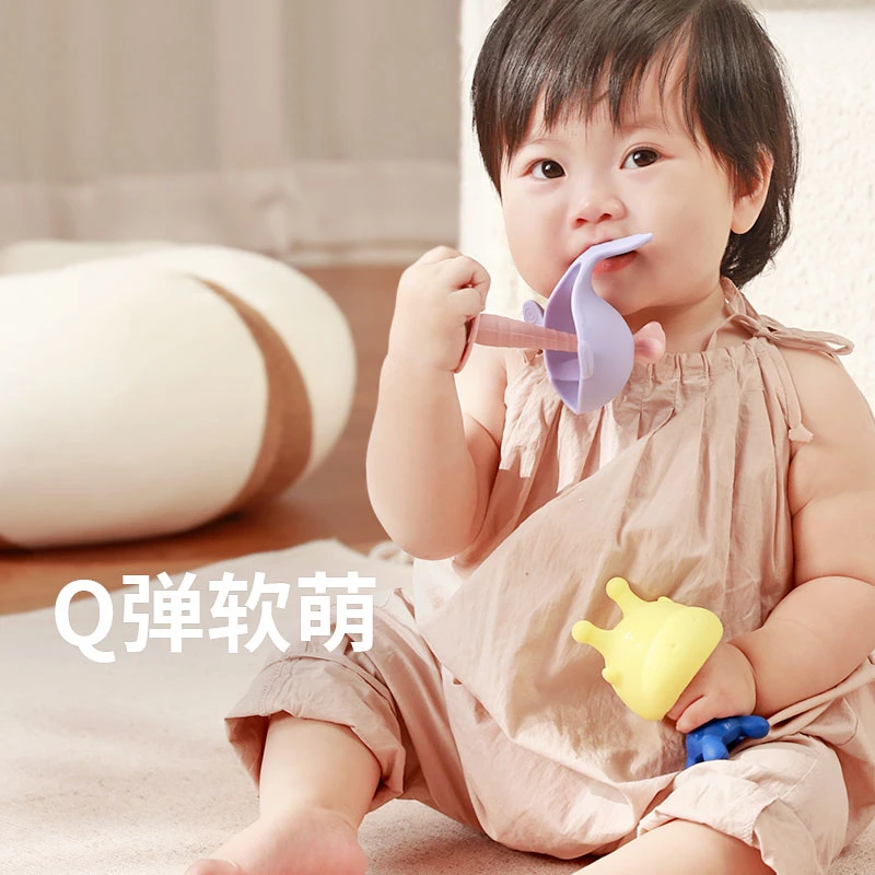 【官旗】bebetour比比兔牛牛卡通牙胶磨牙棒硅胶玩具防吃手