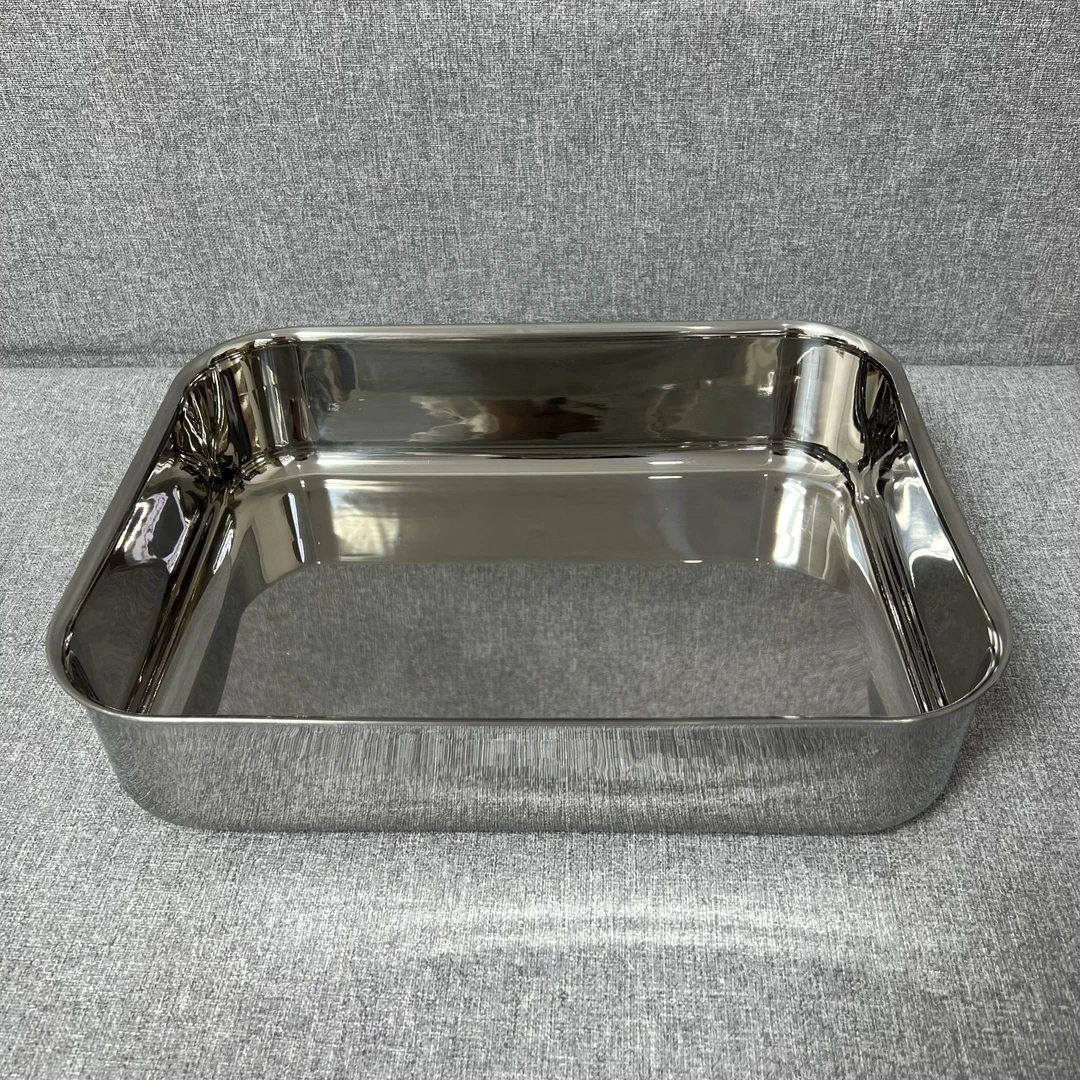 4-015 不锈钢长方形鱼盘 可加热方盘 35*26*8.5cm 整锅重约1.71KG
