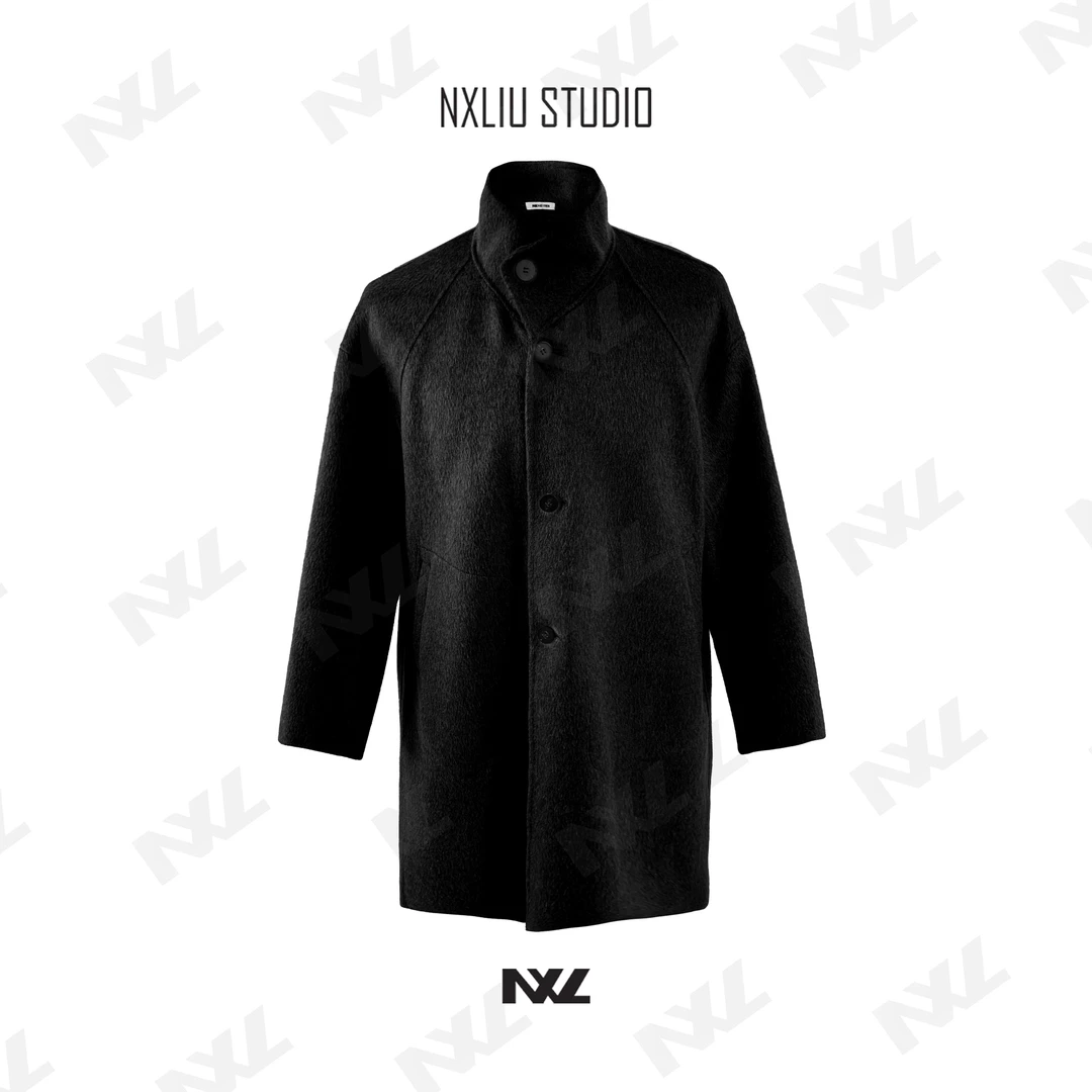 NX手工澳毛立领大衣