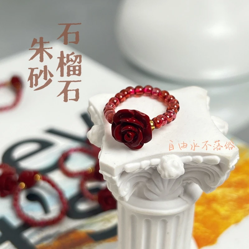 【十六珠宝】石榴石朱砂戒指设计款YF147多样性发一