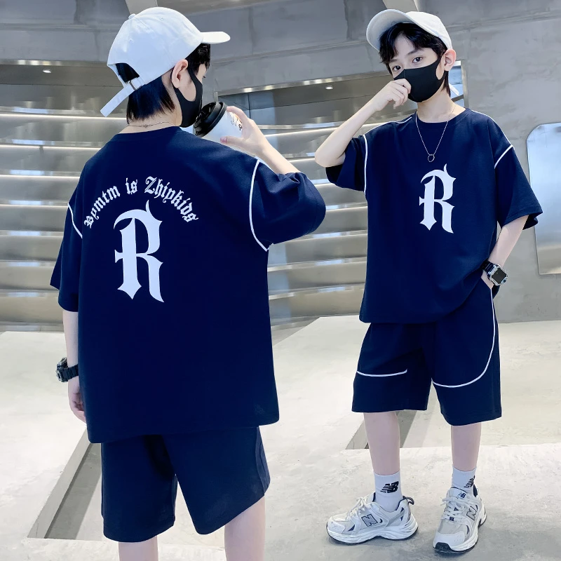 男童夏装运动套装2025新款中大童夏季炸街儿童帅气薄款男孩时髦t