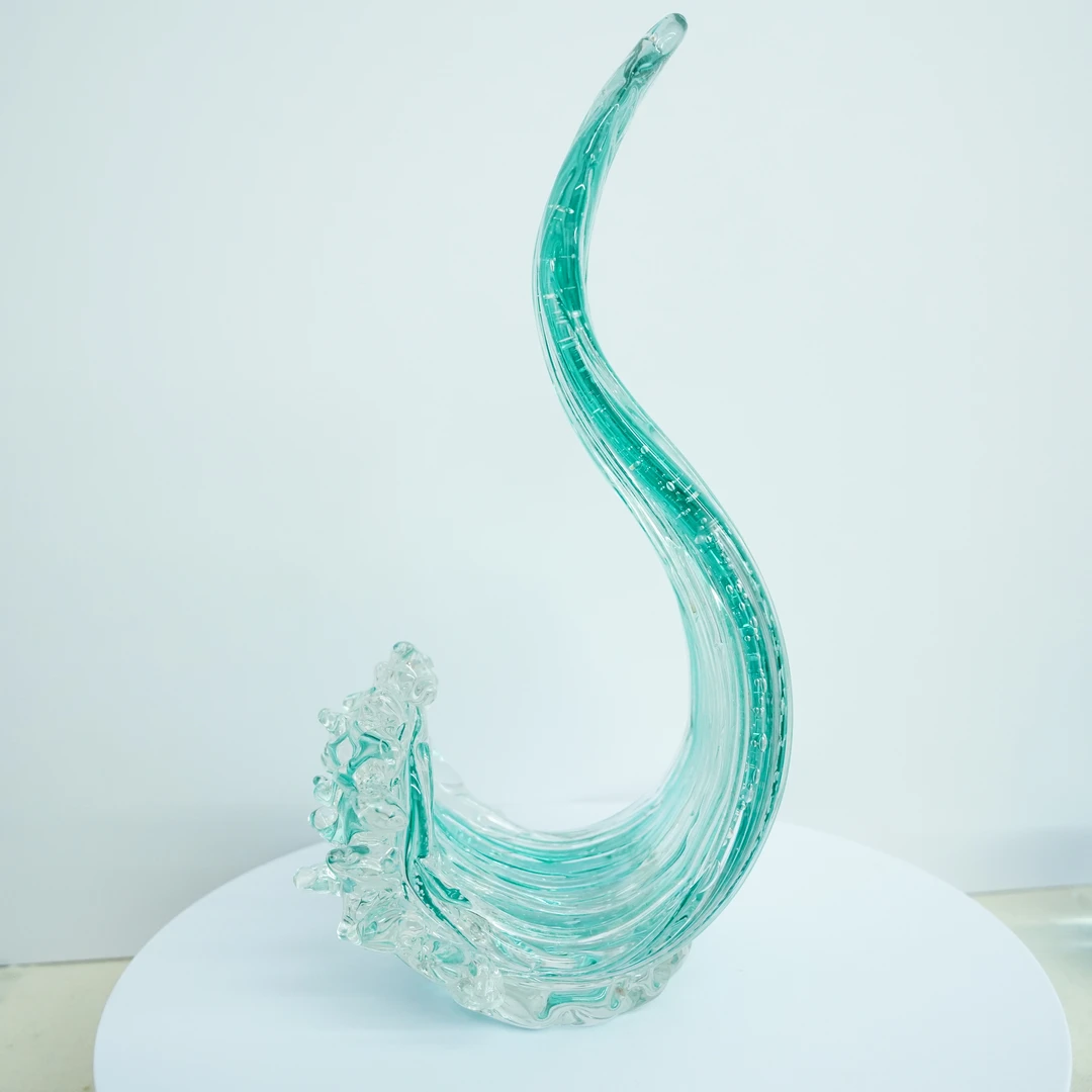 国艺琉璃 纯手工热塑非遗琉璃《小风声水起造型2》家居摆件装饰礼品