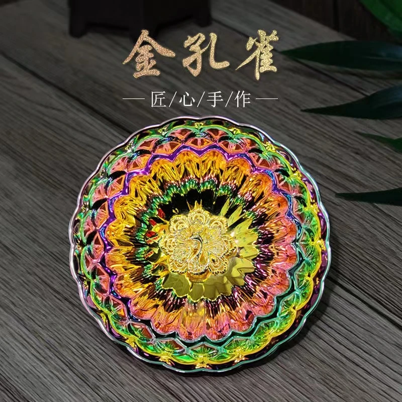 主人杯纯手工七彩孔雀 家用礼品茶杯高档金镶金容量