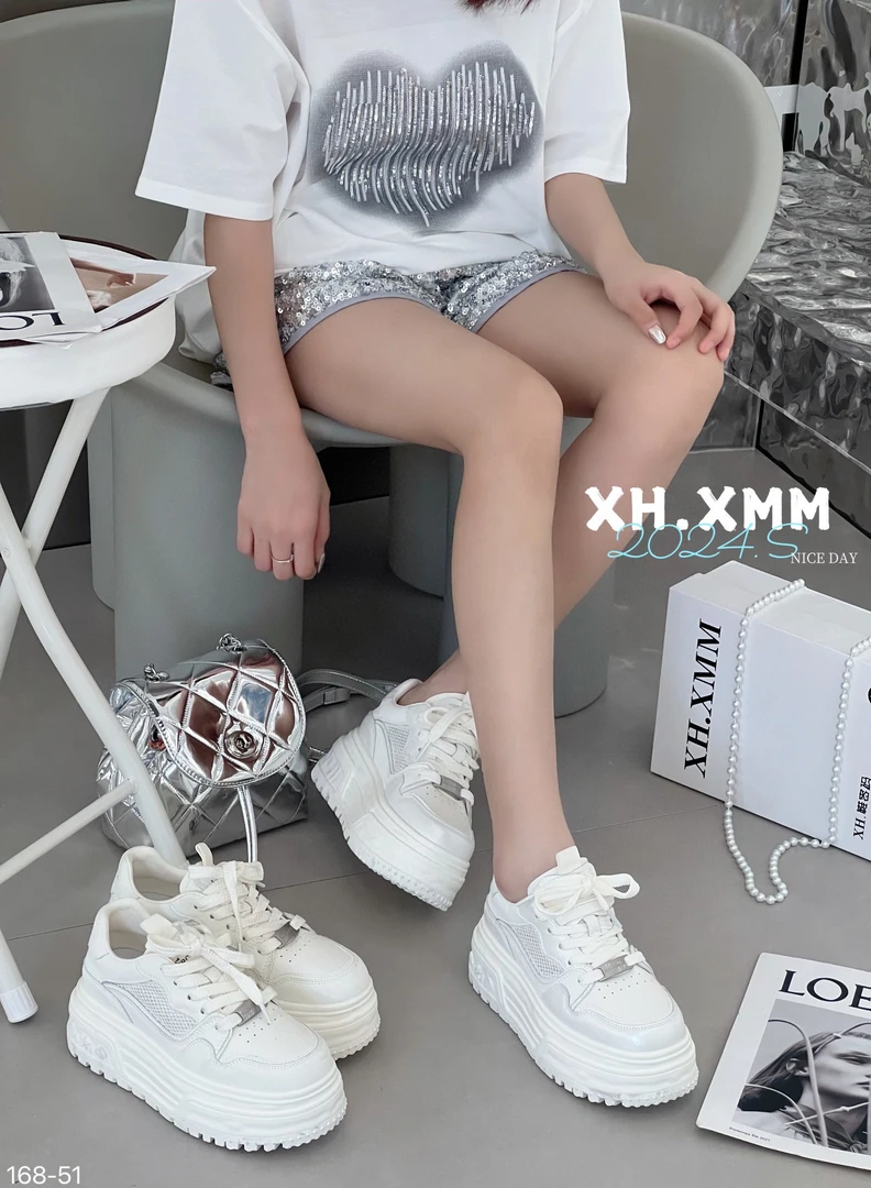 【左右女人】真皮厚底休闲鞋女舒适透气百搭圆头小白鞋松糕女鞋