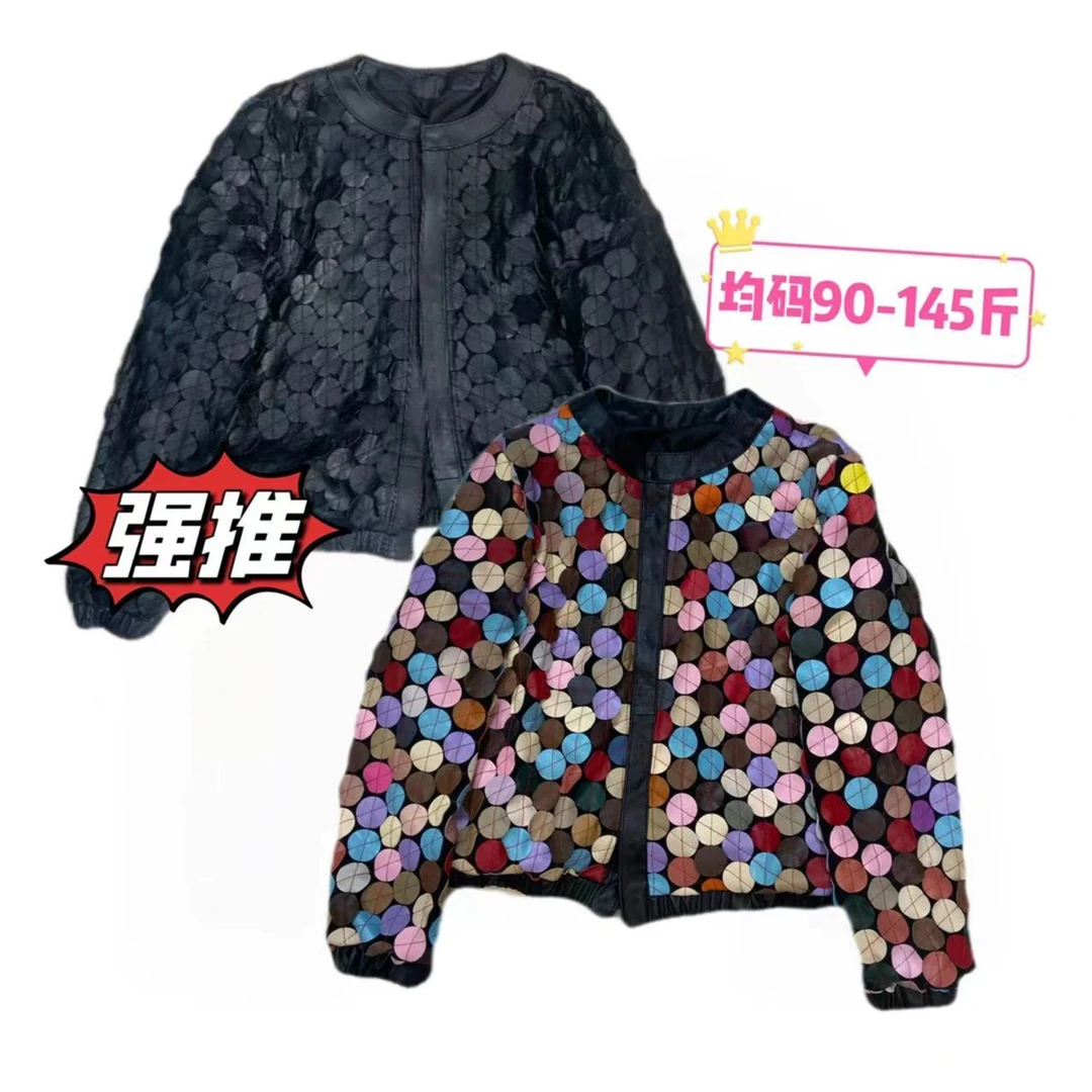 真皮绵羊皮重工圆片外套 （清货）