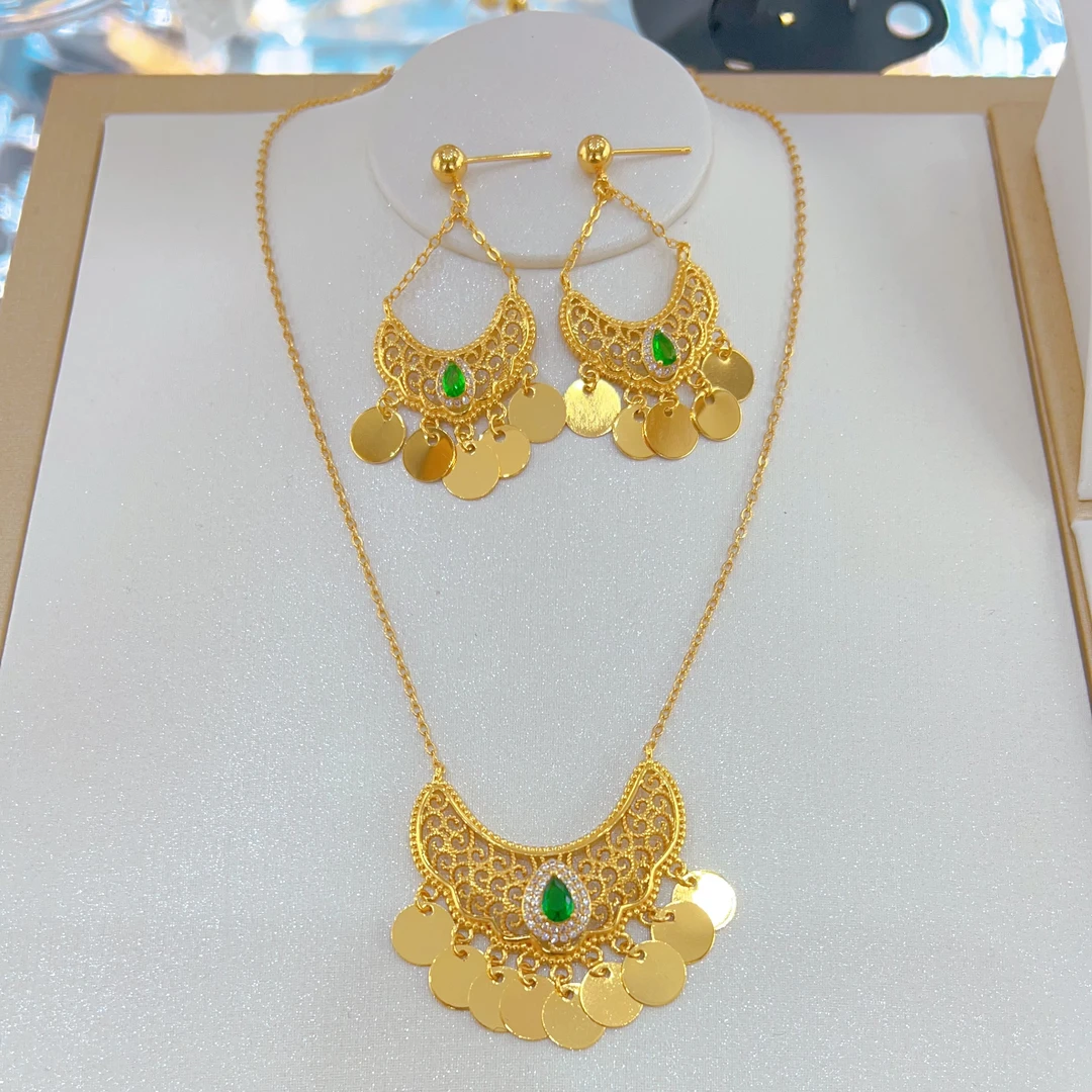 铜合金合成锆石项链 钛钢项链 『新疆包邮』时尚项链潮流名族风复古