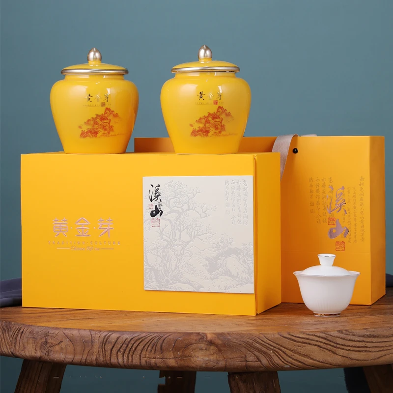 【顺丰京东发货】【拍十套送茶具】春节送礼 黄金芽茶叶礼盒装 绿茶叶