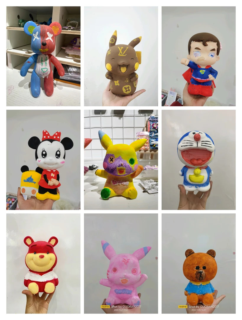 手绘涂娃娃3个随机配（限洛宁同城）