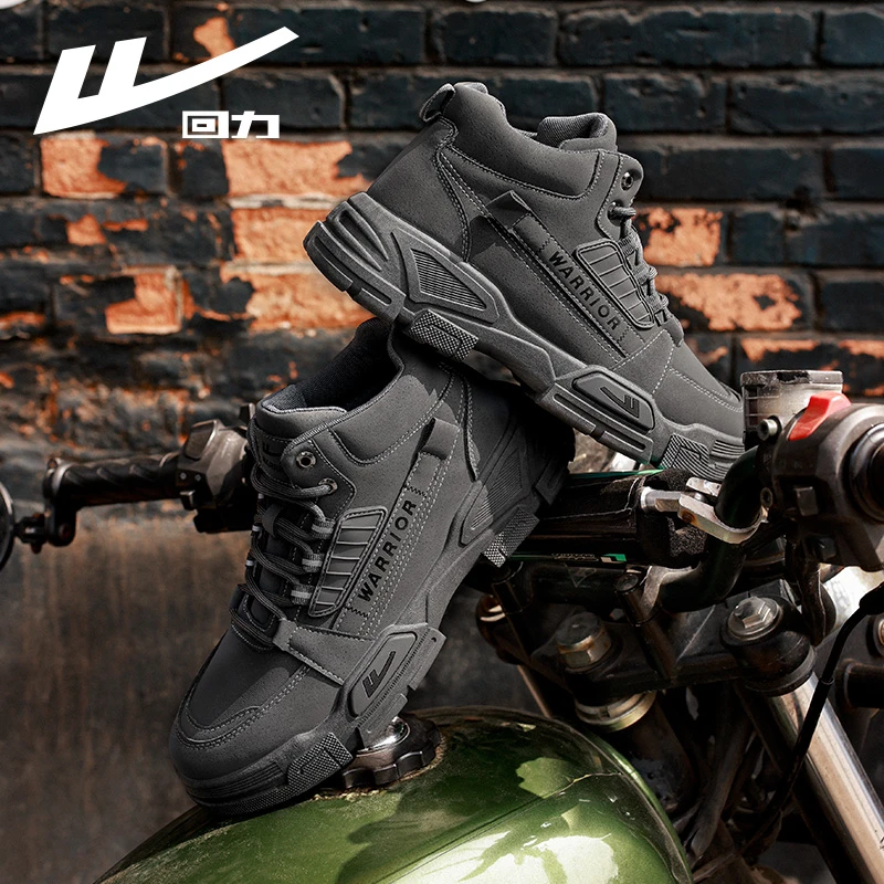 回力男鞋工装鞋早春季新款防滑户外靴复古英伦风男士靴高帮马丁靴