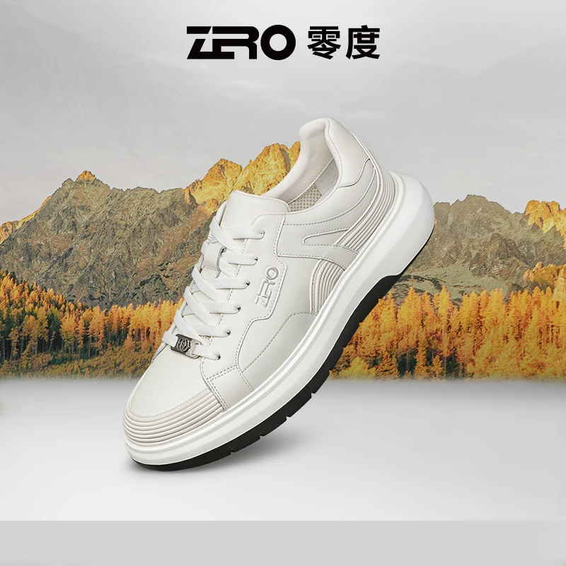 ZRO零度男鞋休闲板鞋男款2025时尚新款秋季百搭潮鞋低帮真皮皮鞋