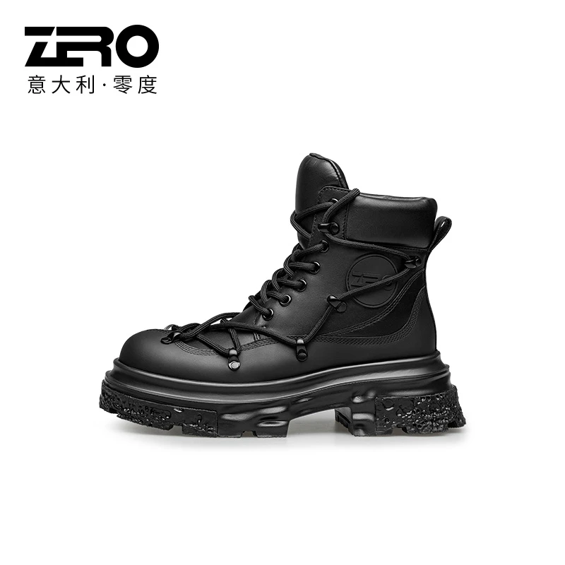 ZRO零度官方旗舰厚底真皮黑色马丁靴冬季时尚英伦短靴1225061