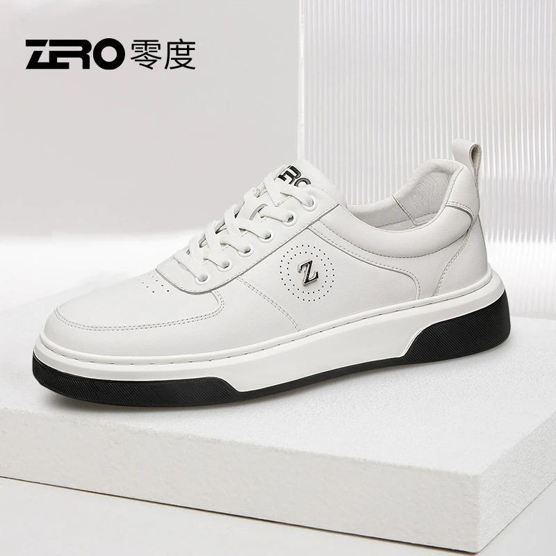 零度男鞋时尚休闲板鞋春季新品潮流百搭男士潮鞋真皮皮鞋子S33550