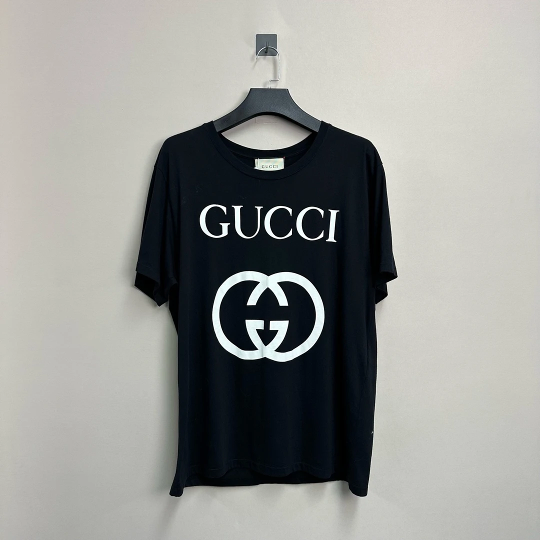 Gucci/古驰黑色双G短袖/XL码/99新/公价4500