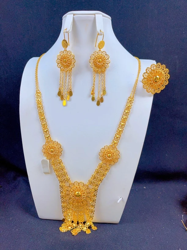 铜合金项链 115新款三件套首饰耳环项链戒指altun pacun