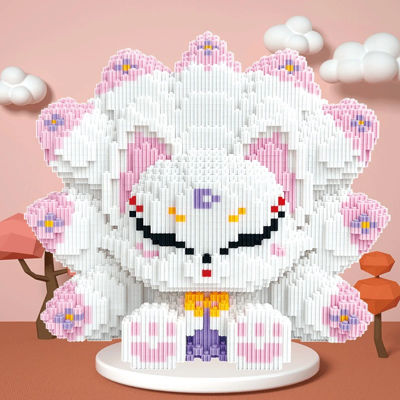 【新品】九尾狐益智玩具积木小颗粒拼装积木成人男女孩节日送礼摆件