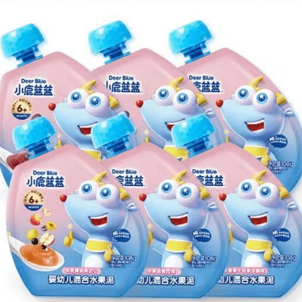 小鹿蓝蓝儿童果泥108g儿童健康营养水果泥8种口味