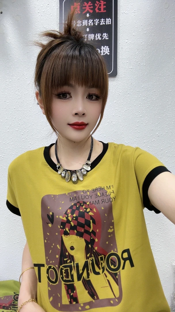 AB022-春夏短袖款 插肩新款 休闲时尚百搭洋气上衣  A