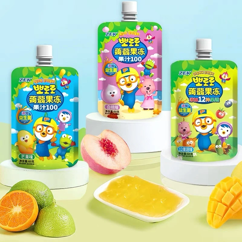 25年9月到期ZEK蒟蒻果冻白桃味12果蔬吸吸果冻儿童休闲60g