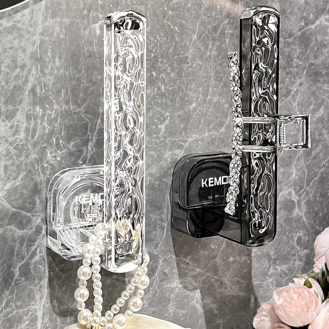 吸盘发圈挂钩壁挂免打孔置物架轻奢发夹首饰洗脸发箍头绳收纳盒