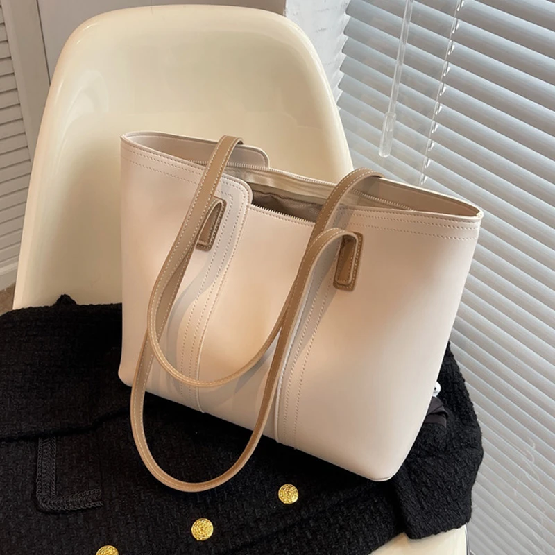 高级感简约通勤包包女春夏2025新款时尚小众托特百搭大容量单肩包