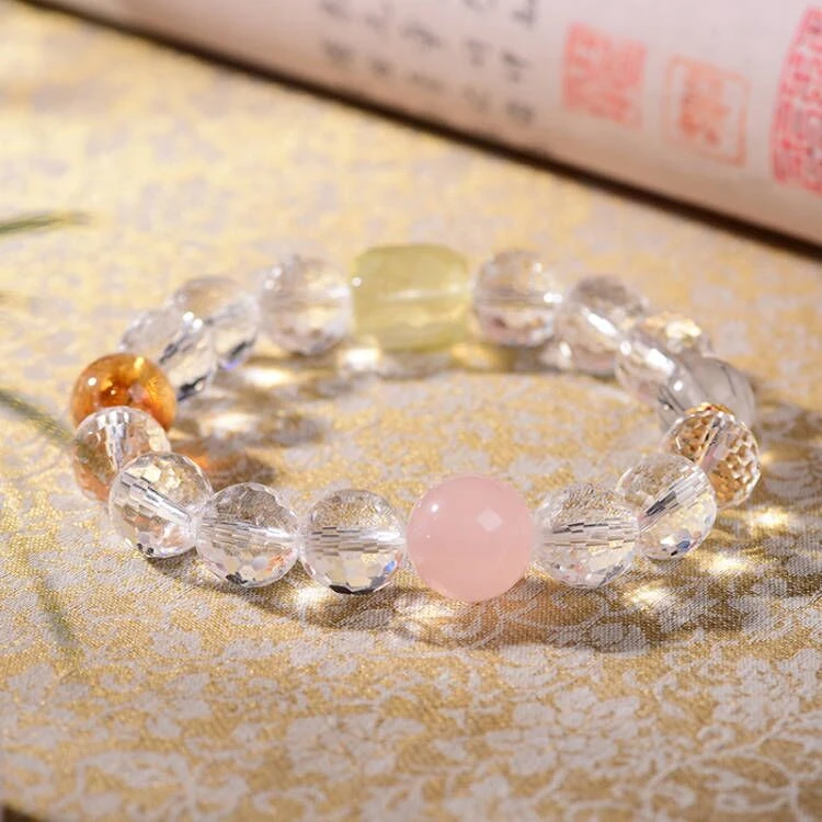 天然白水晶手串刻面设计原创简约时尚百搭轻奢珠宝能量磁场